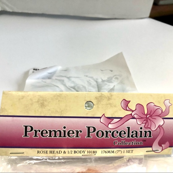 Vintage New Hand-Painted Porcelain Doll Head 1/2 Body, 7” H, Crafts, Needlework - Picture 3 of 8